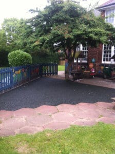 Playground rubber mulch surfacing